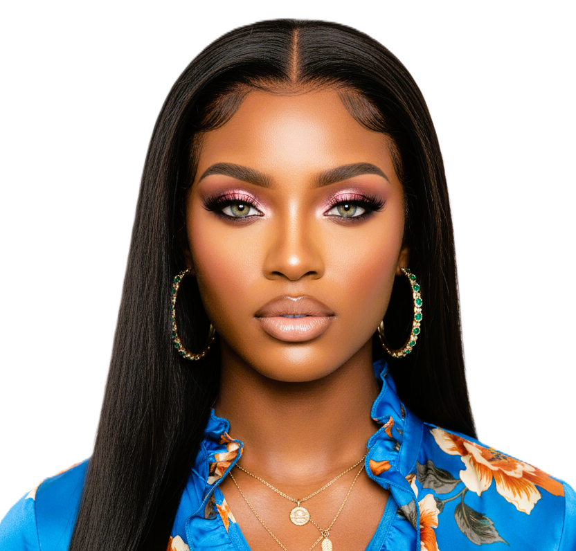 Dark Auburn Straight Human Hair 24' Lace Closure Wigs With Baby Hair